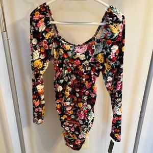 Women's Floral Ruched Bodycon Dress